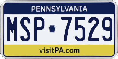 PA license plate MSP7529