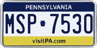 PA license plate MSP7530