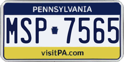 PA license plate MSP7565