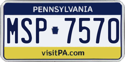 PA license plate MSP7570