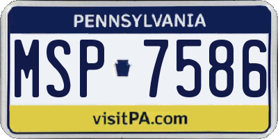 PA license plate MSP7586