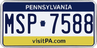PA license plate MSP7588