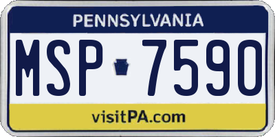 PA license plate MSP7590