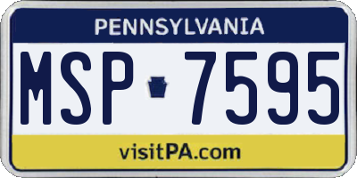 PA license plate MSP7595