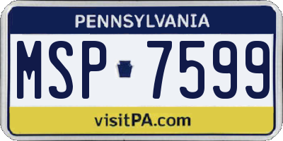 PA license plate MSP7599