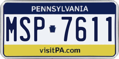 PA license plate MSP7611