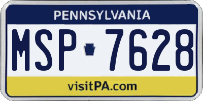 PA license plate MSP7628