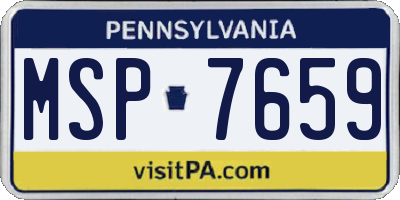 PA license plate MSP7659
