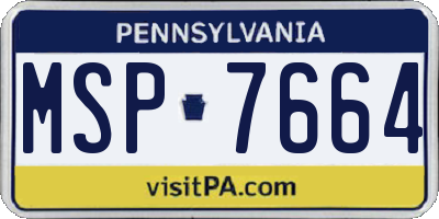 PA license plate MSP7664