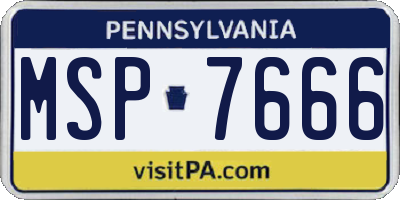 PA license plate MSP7666