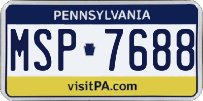 PA license plate MSP7688