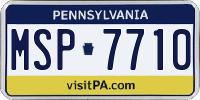 PA license plate MSP7710
