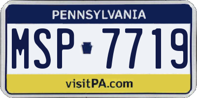 PA license plate MSP7719