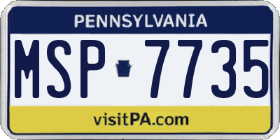 PA license plate MSP7735