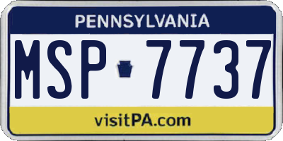 PA license plate MSP7737