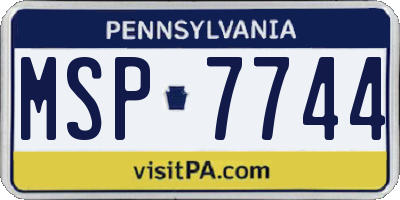 PA license plate MSP7744