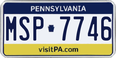 PA license plate MSP7746