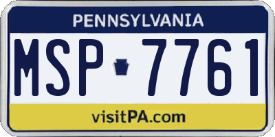 PA license plate MSP7761