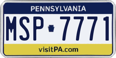 PA license plate MSP7771
