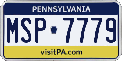 PA license plate MSP7779