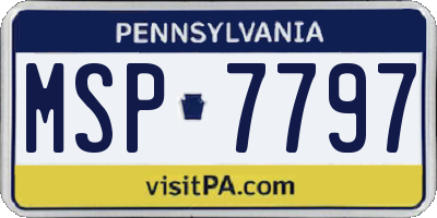 PA license plate MSP7797