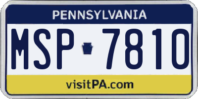 PA license plate MSP7810