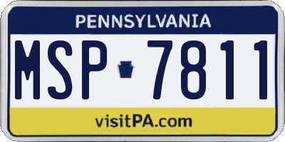 PA license plate MSP7811