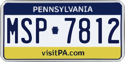 PA license plate MSP7812