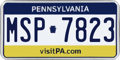 PA license plate MSP7823