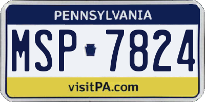 PA license plate MSP7824