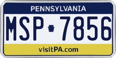 PA license plate MSP7856