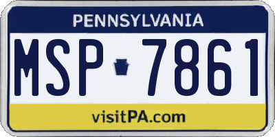 PA license plate MSP7861