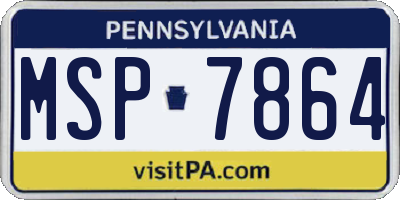 PA license plate MSP7864
