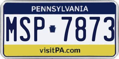 PA license plate MSP7873