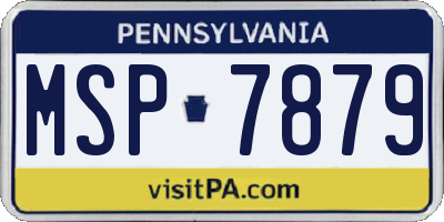 PA license plate MSP7879
