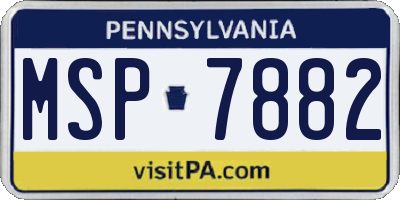 PA license plate MSP7882