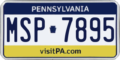 PA license plate MSP7895