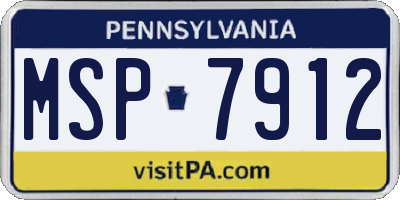 PA license plate MSP7912