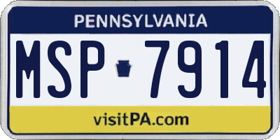 PA license plate MSP7914