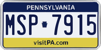 PA license plate MSP7915