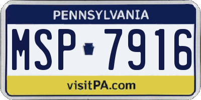 PA license plate MSP7916