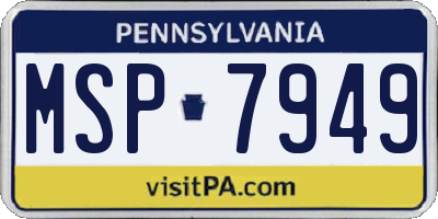 PA license plate MSP7949