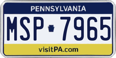 PA license plate MSP7965