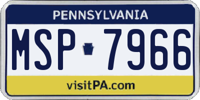 PA license plate MSP7966