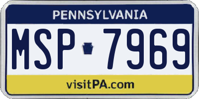 PA license plate MSP7969