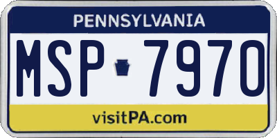 PA license plate MSP7970