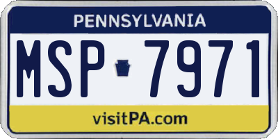 PA license plate MSP7971