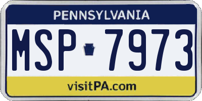 PA license plate MSP7973