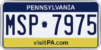 PA license plate MSP7975