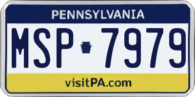 PA license plate MSP7979